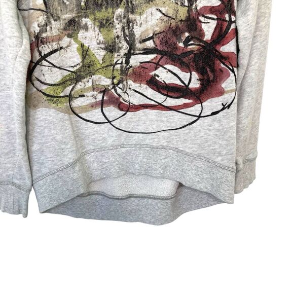 Proenza Schouler Neiman Marcus Small S Graffiti Print Gray Pullover Sweatshirt - Picture 4 of 10